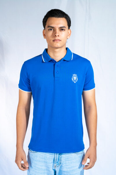 Camiseta Polo Azul - Linea blanca