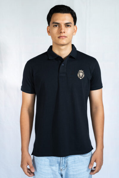 Camiseta Polo Negra - Dorado