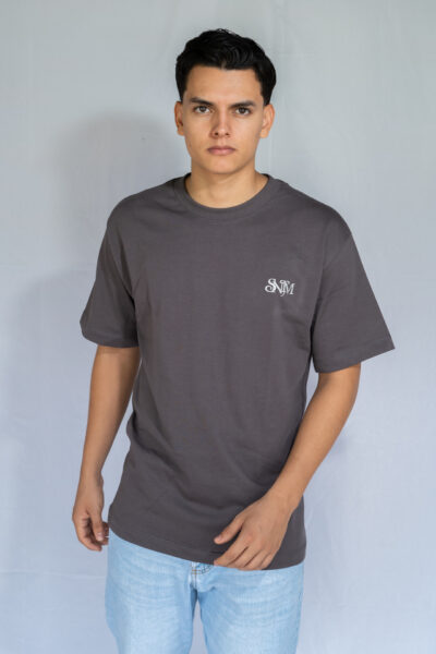 Camiseta gris - SNTM - Blanco
